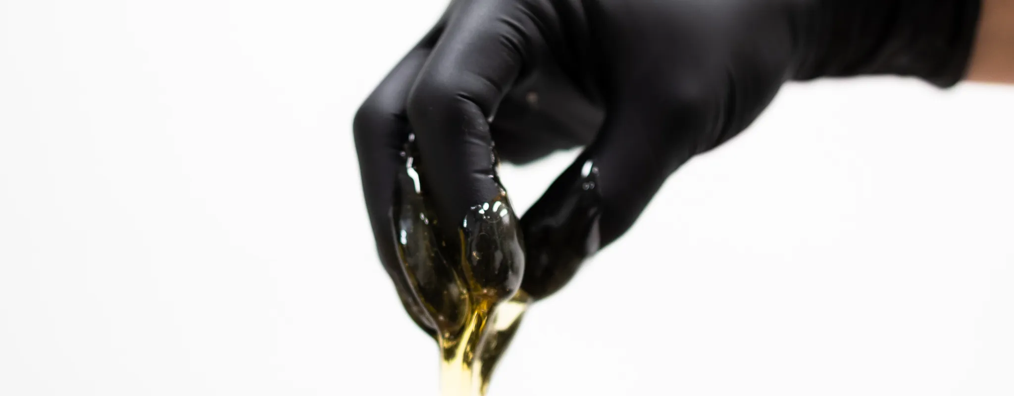 Sugaring paste gloved hand over peaches!