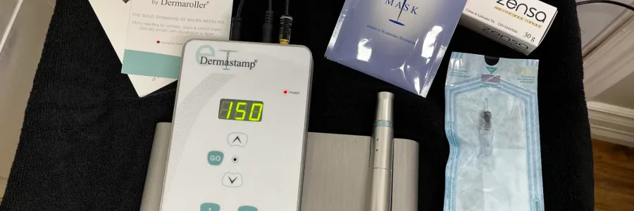 eDermaStamp Micro Needling machine used at Hilltop Electrolysis & Laser
